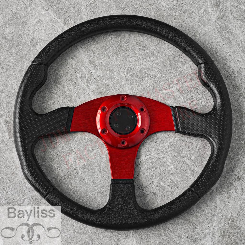 並行輸入品】340mm 車用PUフラットドリフトゲーミングステアリング