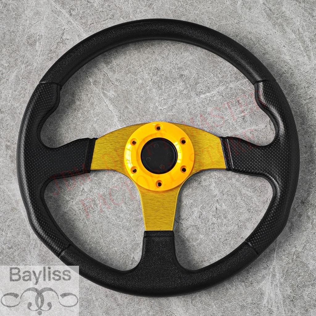 並行輸入品】340mm 車用PUフラットドリフトゲーミングステアリング