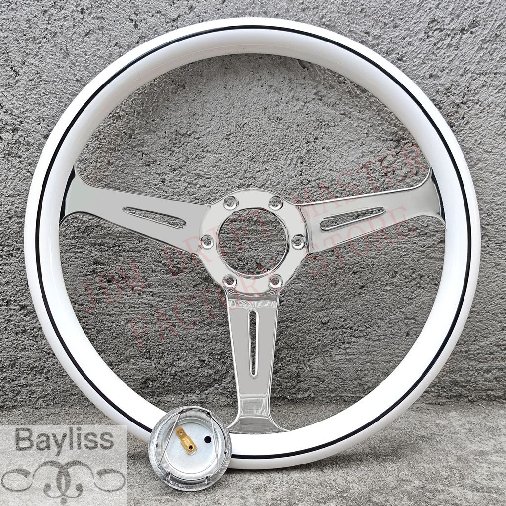 並行輸入品】14インチJDMクラシックウッドステアリングホイール358mm
