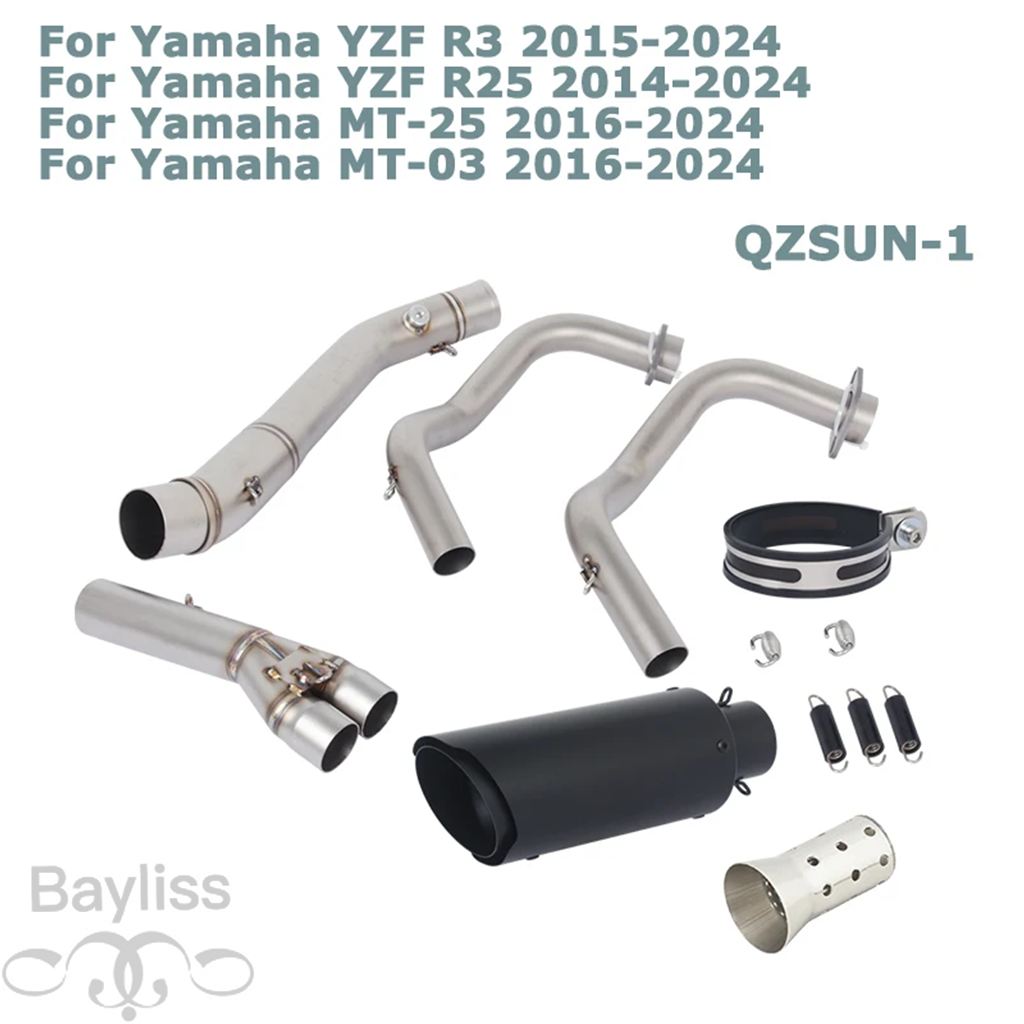 ヤマハ　YZF-R25 、YZF-R3 、MT-25 、MT-03 エキパイ 並行輸入品 ヤマハ YZF R25 R3 MT25 MT03 2014-2024 バイク用 スリップ