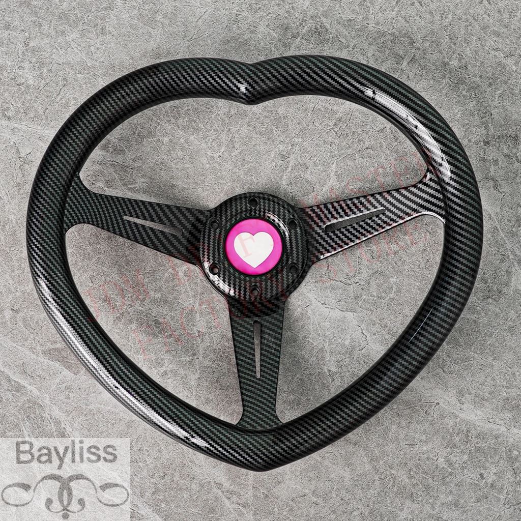 並行輸入品】JDM ブラック/レッド ABS カーボンフィルムステアリング