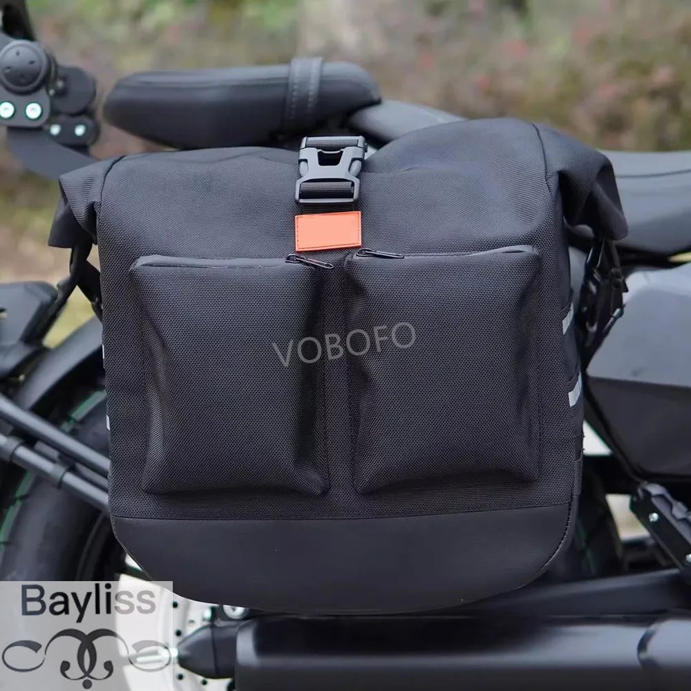 並行輸入品】バイクサドルバッグ ブラック モーターサドルパニアバッグ