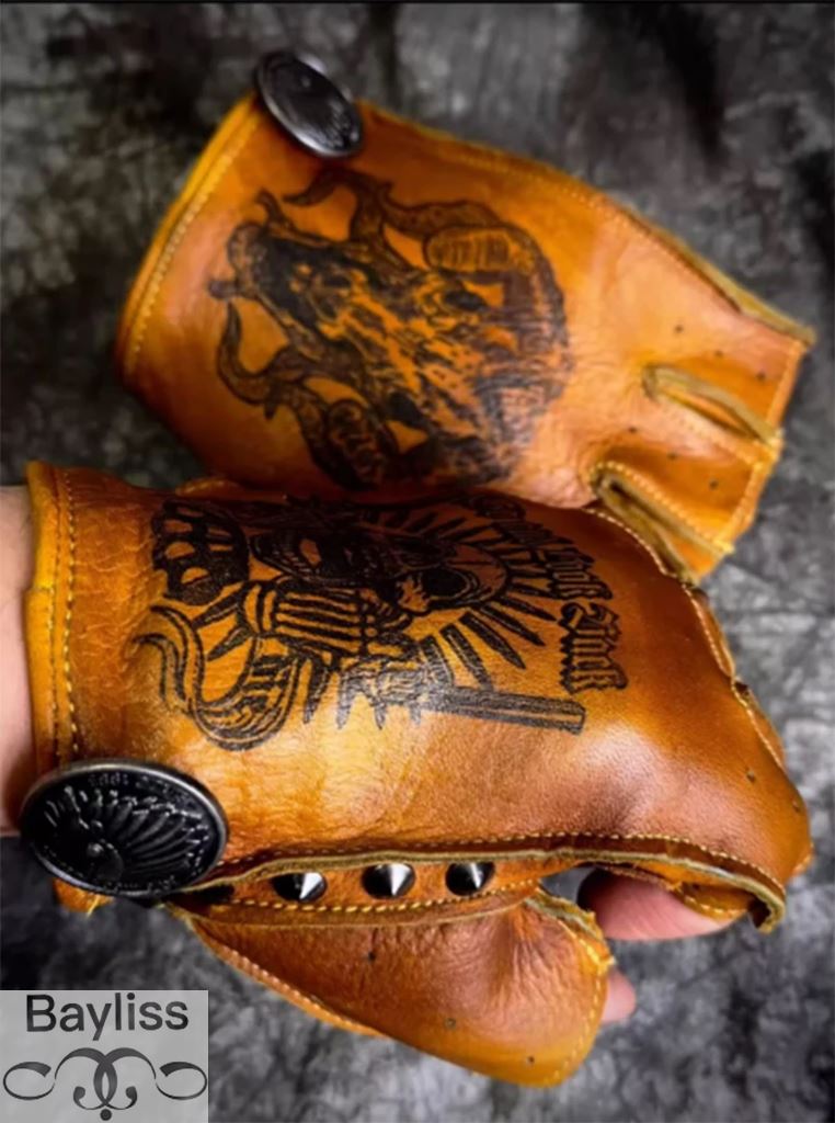 並行輸入品】メンズレトロバイク 二輪グローブ 滑り止め ハーフ