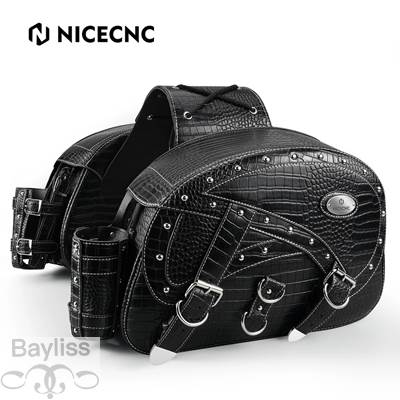 【並行輸入品】 Nicecnc-ハーレーダビッドソン ツーリング ワイドボーイ 防水 大容量 バイク 二輪サイドバッグの画像