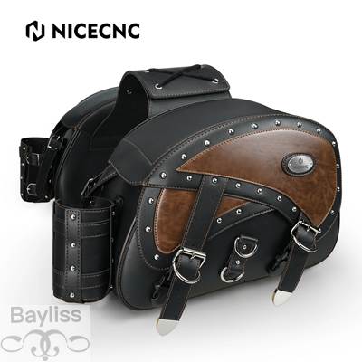 【並行輸入品】 Nicecnc-ハーレーダビッドソン ツーリング ワイドボーイ 防水 大容量 バイク 二輪サイドバッグの画像