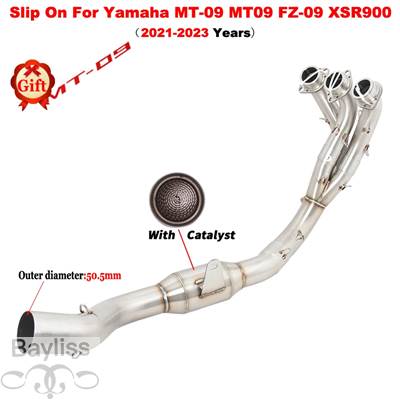 【並行輸入品】 ヤマハMT-09 mt09 fz 09 xsr900 2021 2022 2023 51mm用マフラー付きバイク 二輪エキゾーストシステム_1