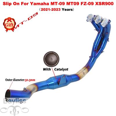 【並行輸入品】 ヤマハMT-09 mt09 fz 09 xsr900 2021 2022 2023 51mm用マフラー付きバイク 二輪エキゾーストシステム_2