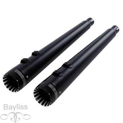 【並行輸入品】 ハーレー用バイク 二輪デュアルエキゾースト モデル1995-2016 2015 2014 2013 2012 11 ブラック ロードバイク 4インチ_14