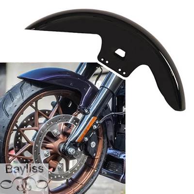 バイクフロントフェンダー ハーレー用マッドガード ツーリング用エレクトラグライドストリートグライド トライウルトラロードキング14up 鮮や黒 19インチ その他バイクパーツ・アクセサリー用品