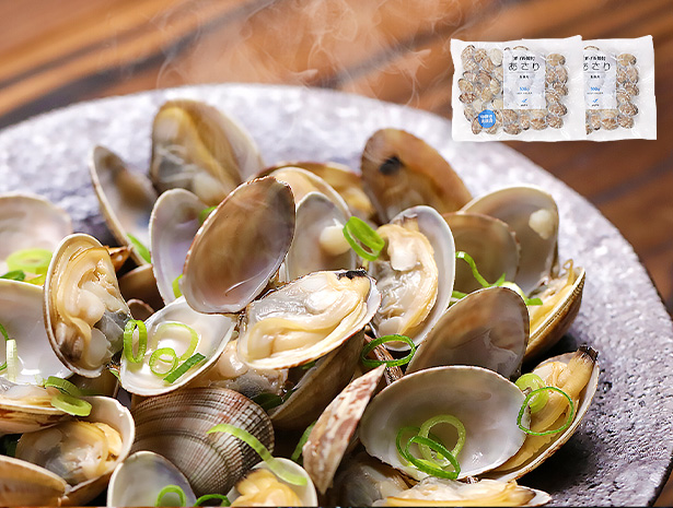 殻付き あさり 1kg(500g×2袋) 砂抜き済 加熱済 Lサイズ 高たんぱく 低脂質 酒蒸し アサリ 爆買