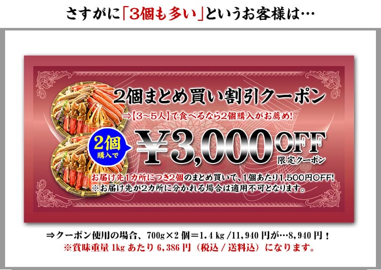2個購入で3000円OFFクーポン