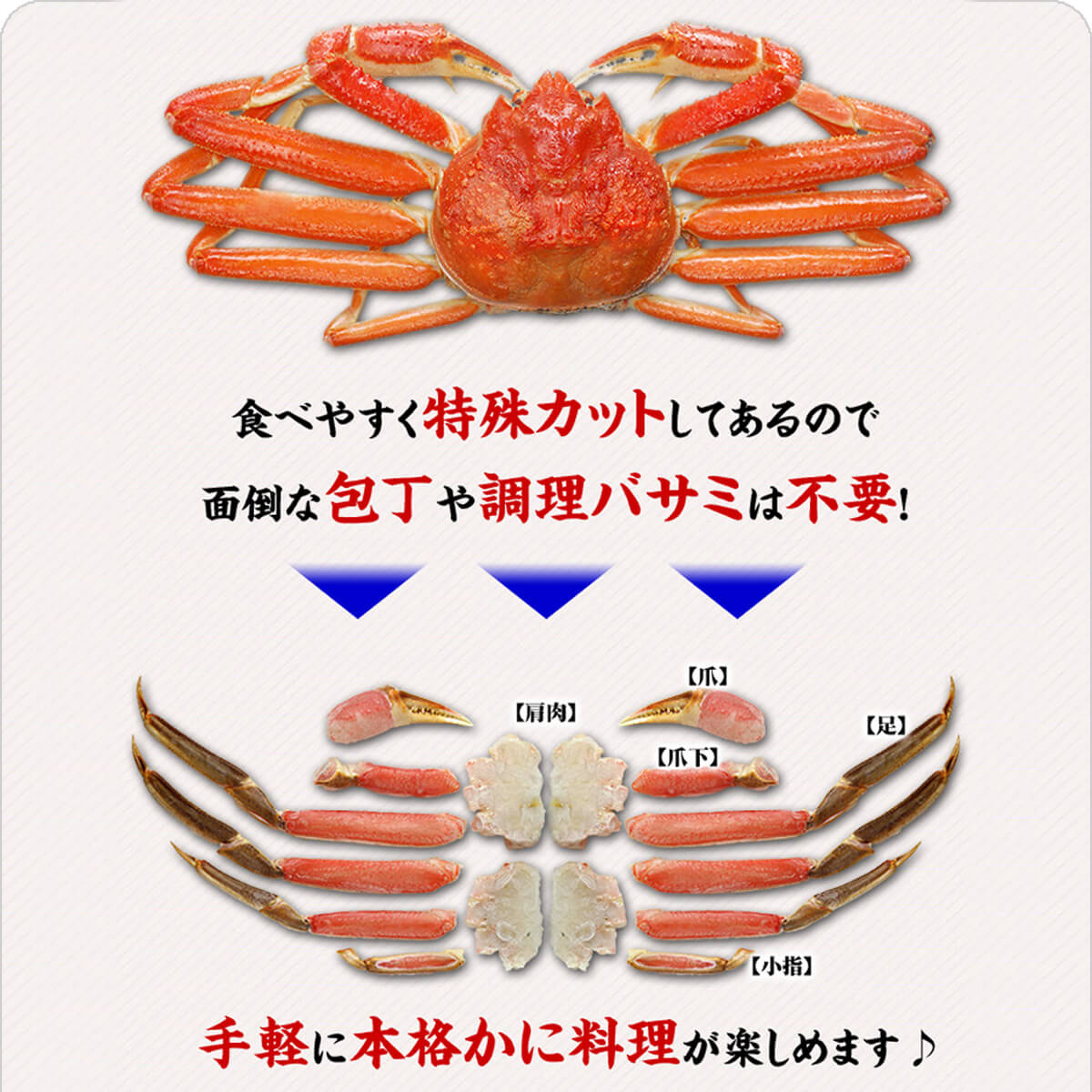 カット生ずわい蟹