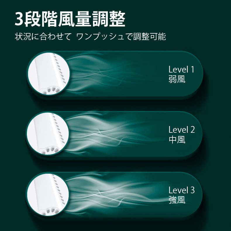 首掛け扇風機 羽根なし 扇風機 USB充電式 3段階風量調節 首掛け扇風機 羽根なし くびかけ扇風機 扇風機 首かけ ネック
