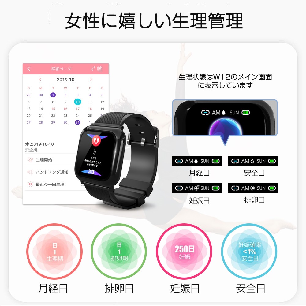 スマートウォッチ 時計 日本語 着信通知 睡眠計 活動量計 心拍計 IP68