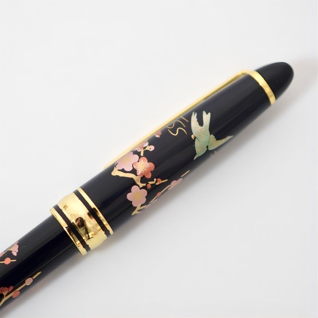 山中 漆芸ボールペン 梅に鶯 蒔絵 お土産 伝統工芸 御礼 漆器 海外