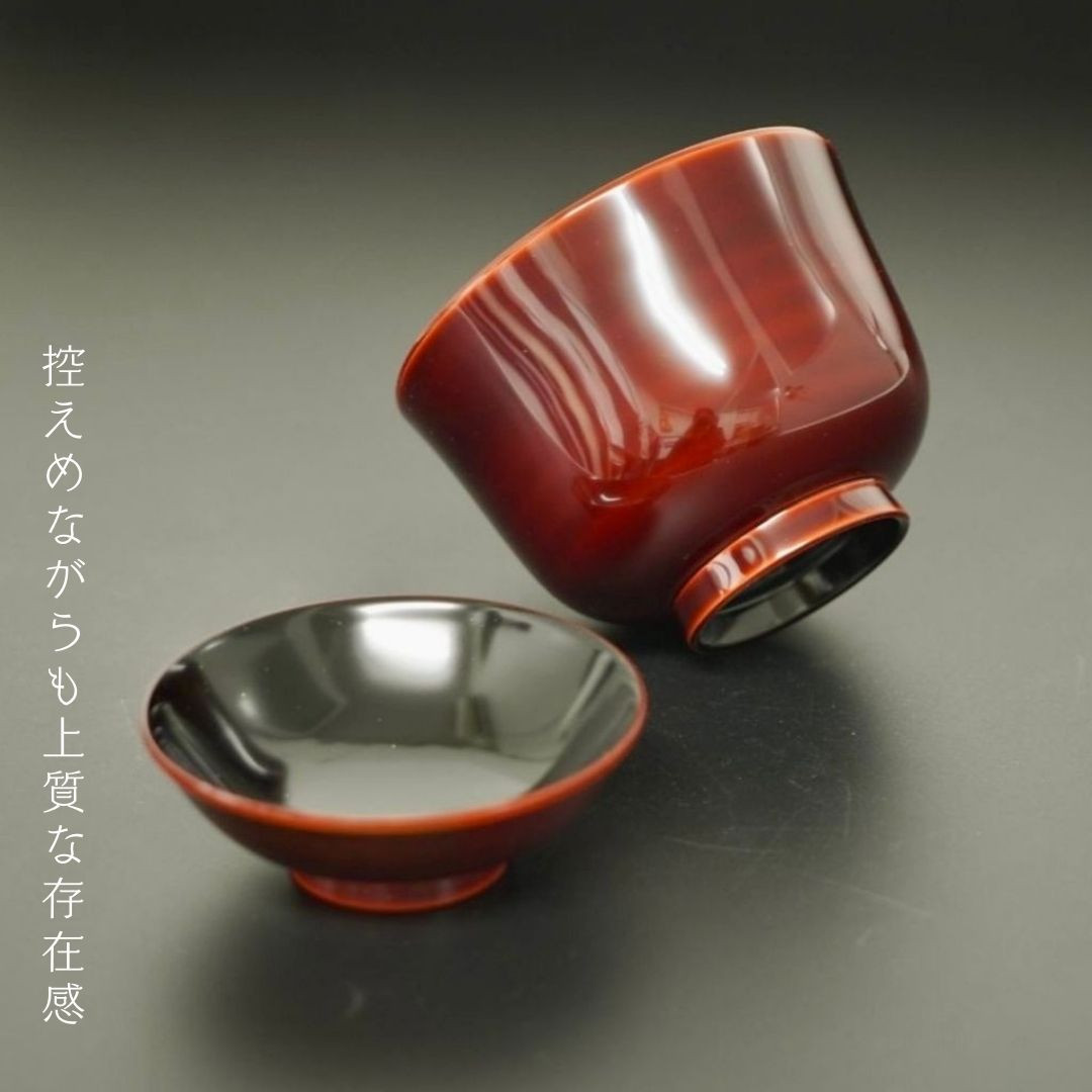 越前 市松白檀 小吸物椀 白檀塗 市松模様 伝統工芸 越前塗 漆器 高級