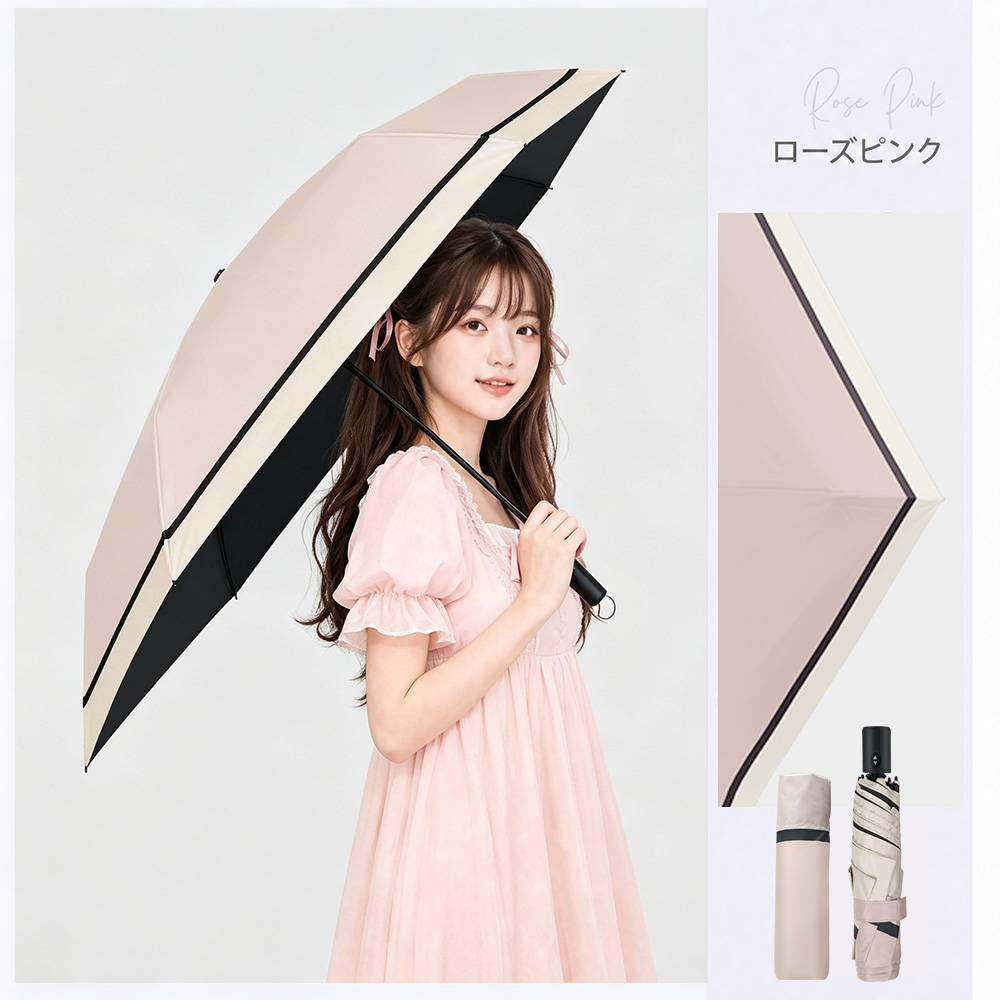 VeraVera 【形状記憶・Radi-Cool素材使用】日傘 6本骨 折りたたみ 自動