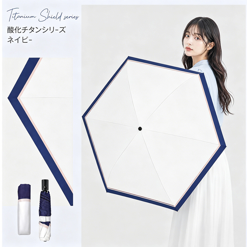 VeraVera 【形状記憶・Radi-Cool素材使用】日傘 6本骨 折りたたみ 自動