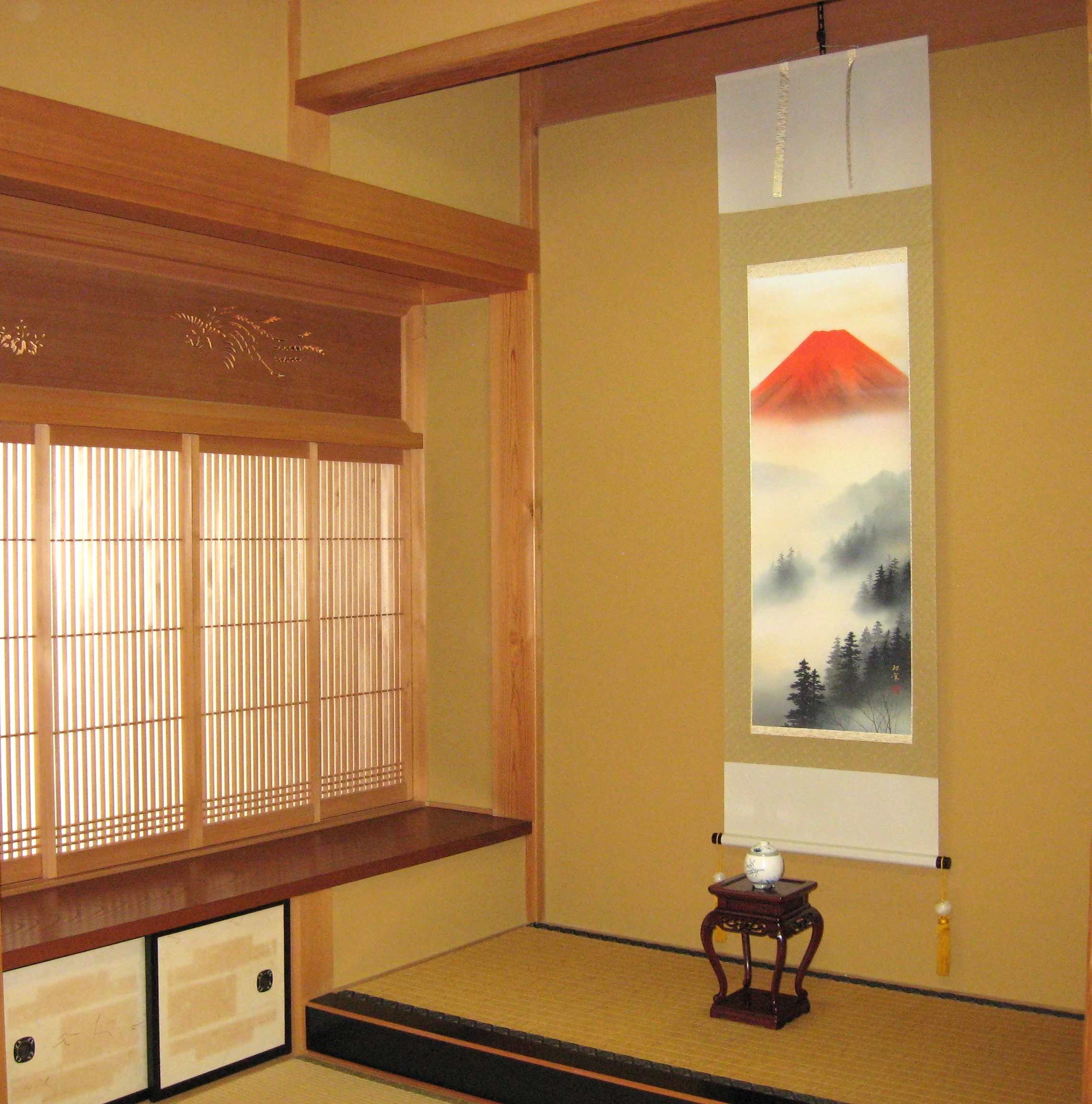 掛け軸 掛軸 赤富士 萩原緑翠 (特殊工芸作品・新品) : 掛け軸の専門店