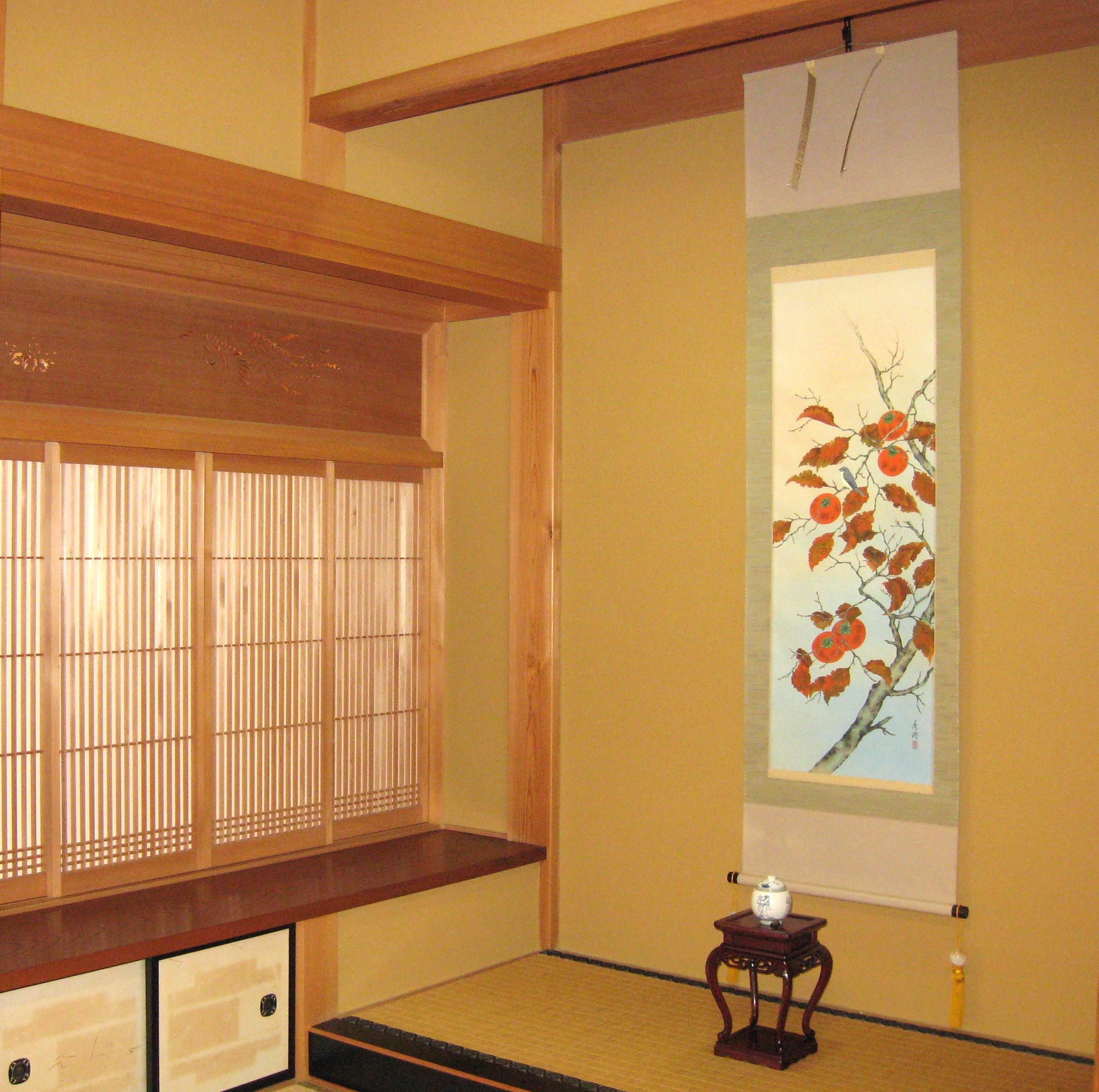 掛け軸 掛軸 柿 鈴木秀湖 (真作・新品) : 掛け軸の専門店 香遊