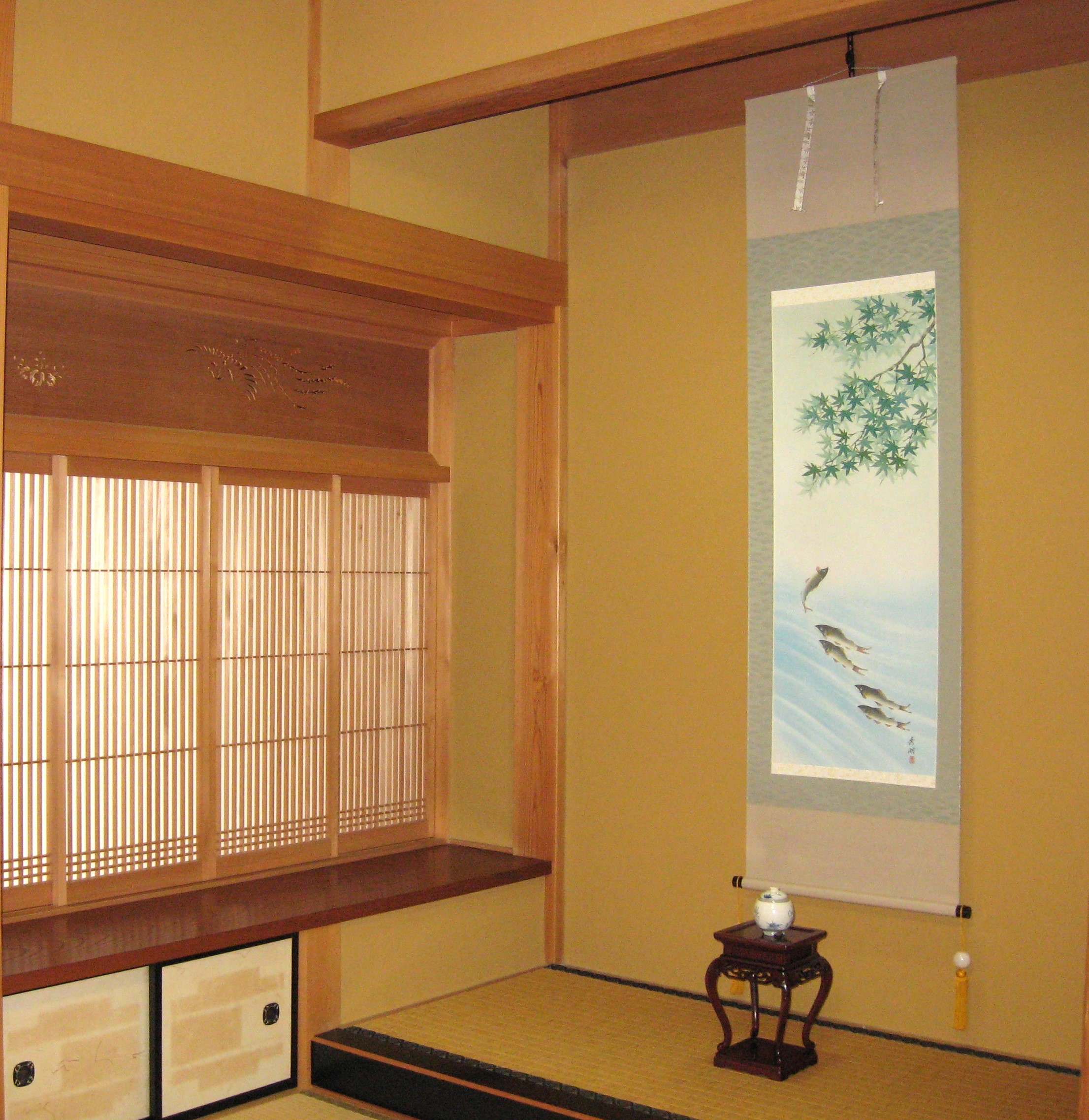掛け軸 掛軸 泳鮎 鈴木秀湖 (真作・新品) : 掛け軸の専門店 香遊