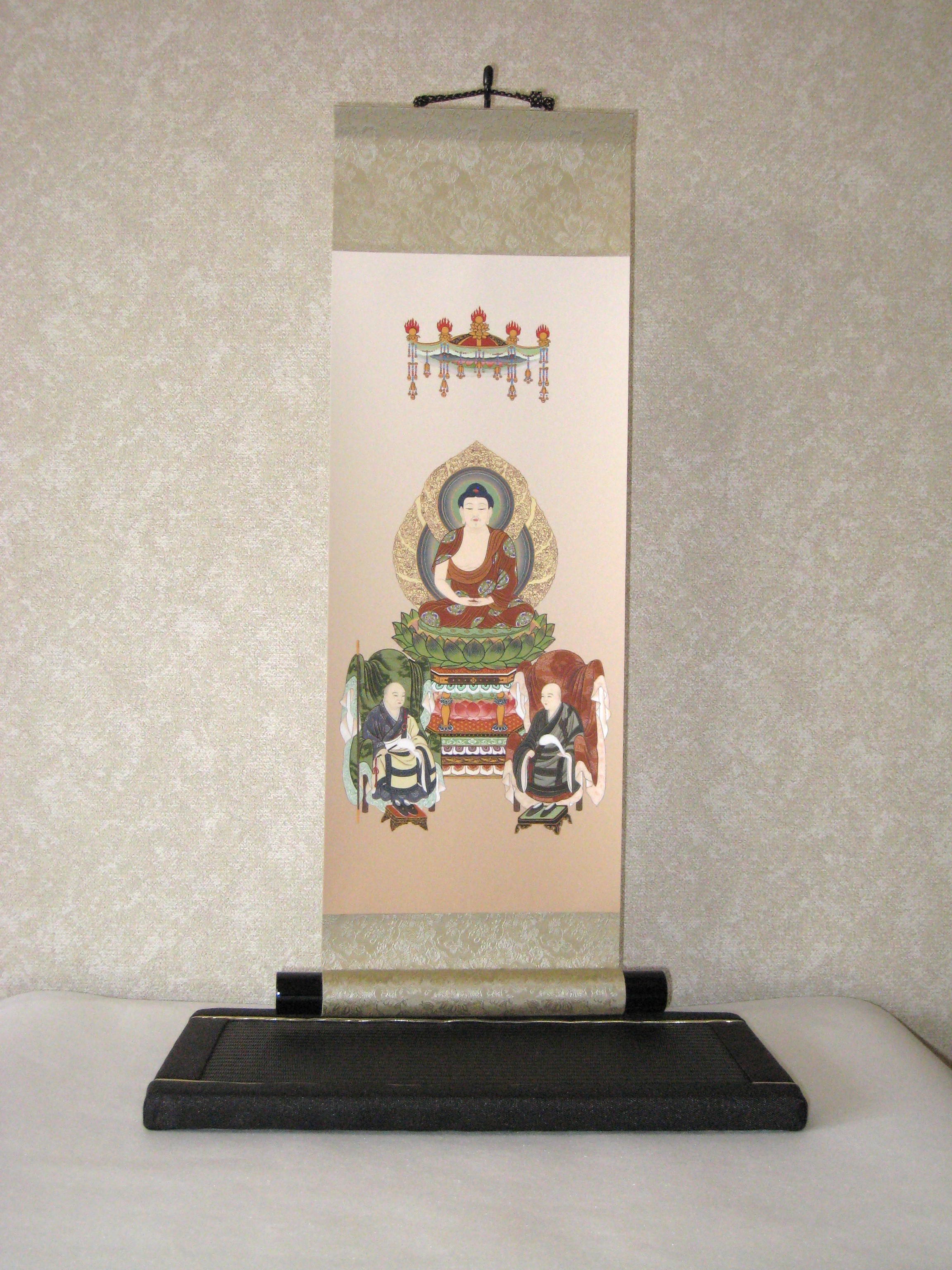 現代仏壇用 掛け軸 掛軸 曹洞三尊佛 (特殊工芸作品・新品) 専用