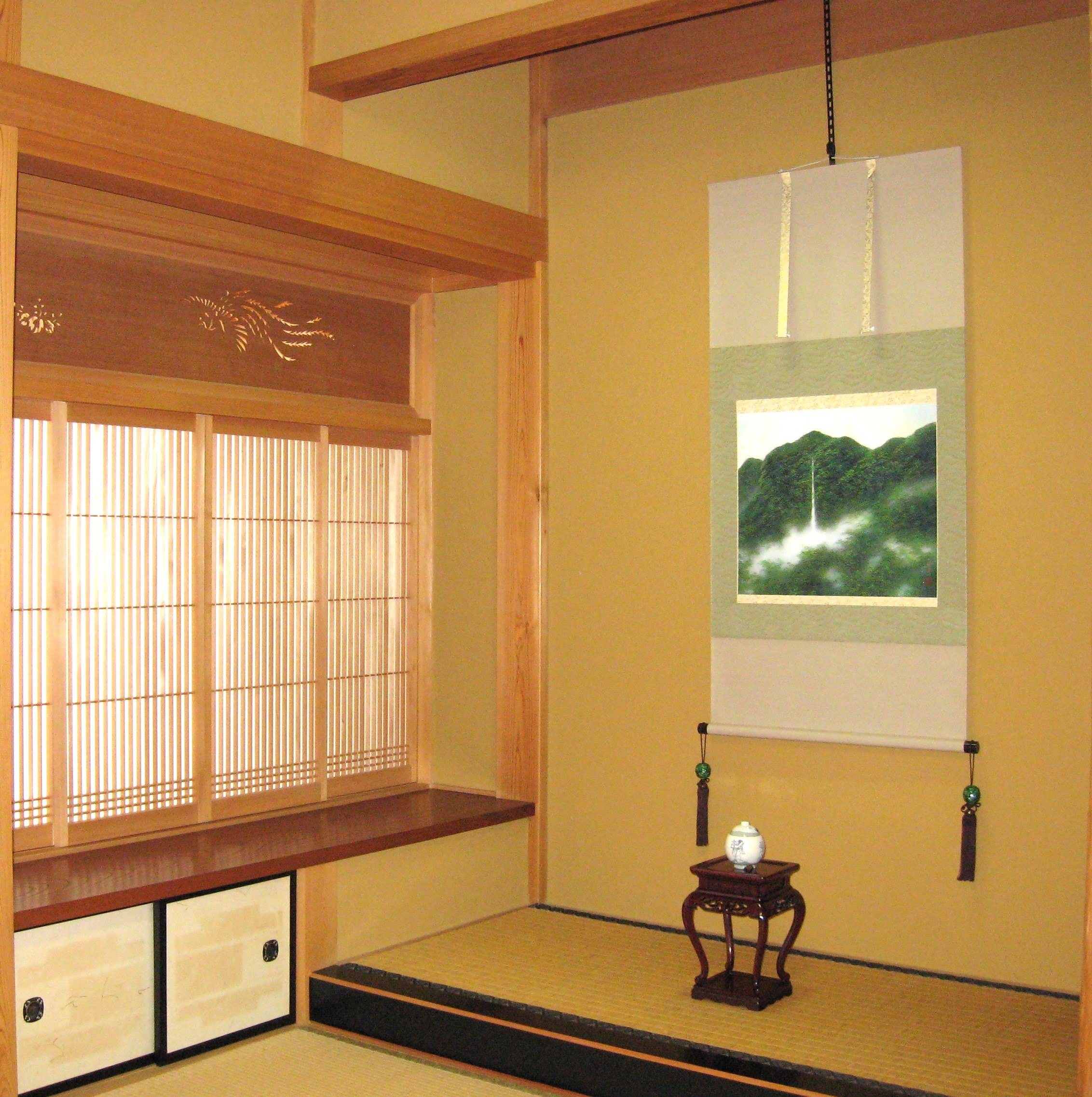 掛け軸 掛軸 青緑山水 稲垣雅彦 （真作・新品） 尺八横 : 掛け軸の専門