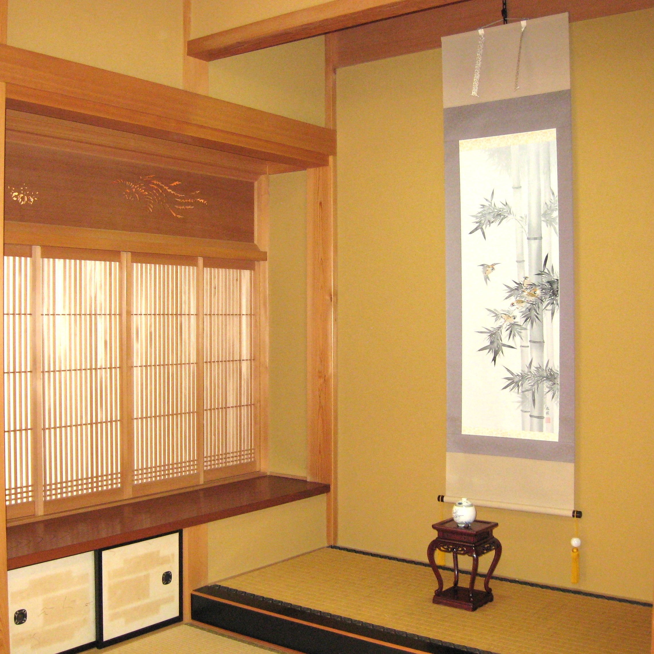 掛け軸 掛軸 竹に雀 沢田岱湖 (真作・新品) : 掛け軸の専門店 香遊