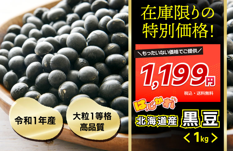 豆 黒豆 北海道産 はじかれ 特別価格