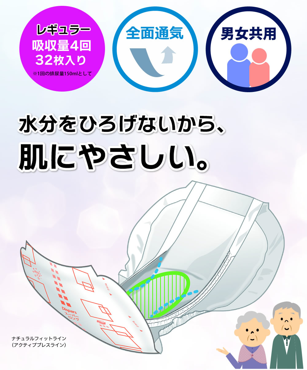 大人用紙おむつ オンリーワンパッドからだカーブ（レギュラー）256枚