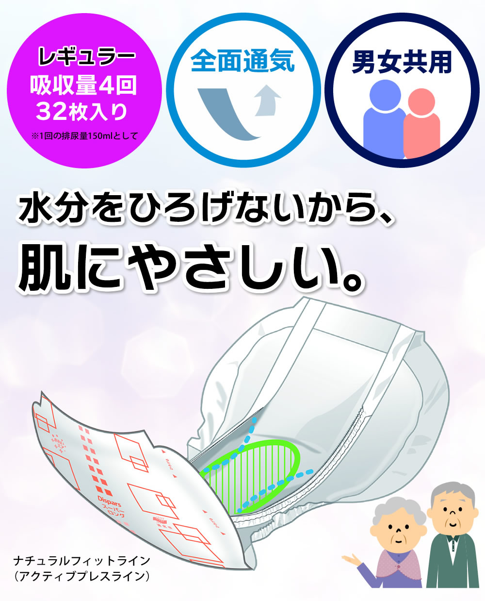 大人用紙おむつ オンリーワンパッドからだカーブ（レギュラー）256枚