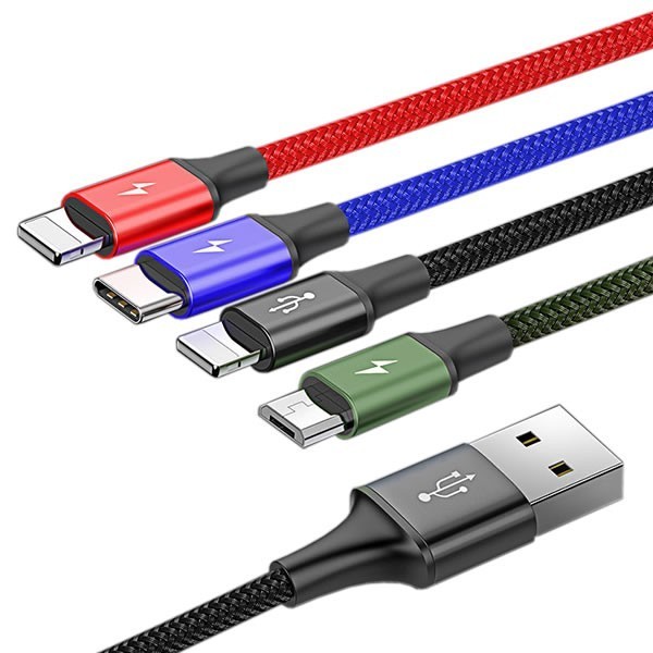 Type-C MicroUSB Lightning 充電ケーブル 4in1 急速充電 iPhone Android スマートフォン タイプ C ケーブル｜koyokoma｜03