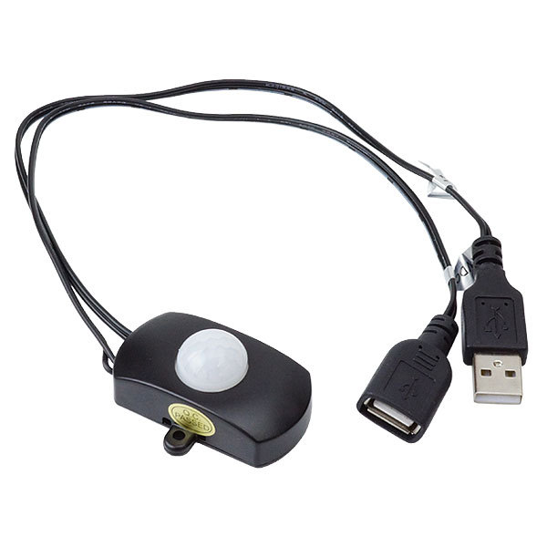 人感センサー 赤外線センサー スイッチ USB接続 最大2A 通電時間調整 簡単取付 両面テープ ネジ 付属 ケーブル約25cm