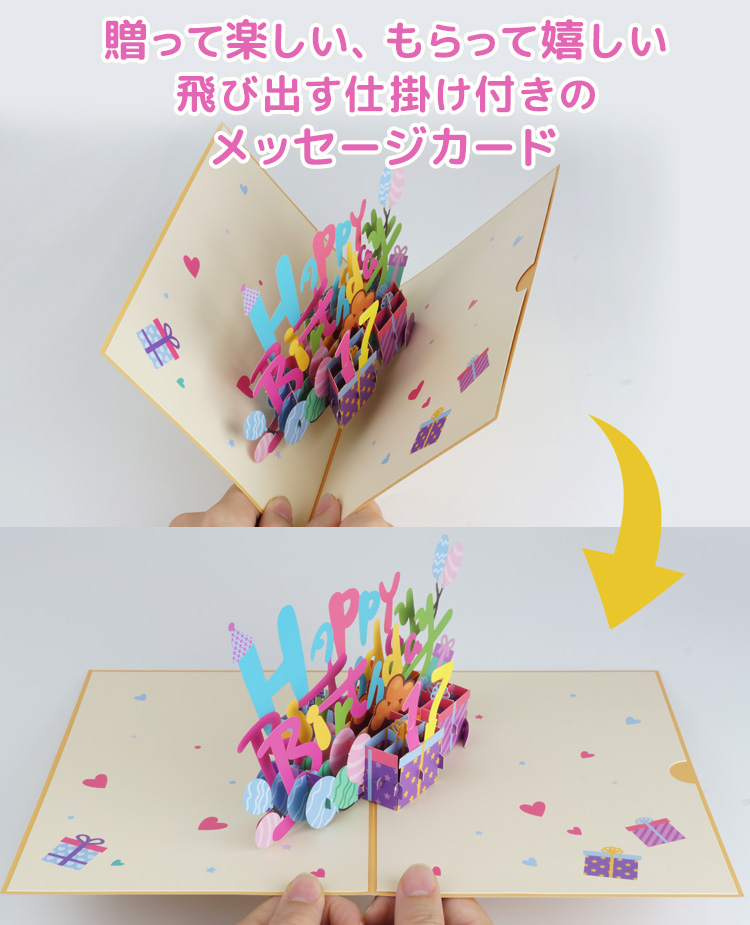 バースデーカードセット Amazon | 誕生日カード 3Dバースデーカード バースデ ケーキ