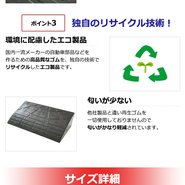 10個セット〕 ECOラバースロープ 段差スロープ/段差プレート 〔幅60cm