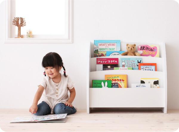 子供用収納 シンプルデザイン キッズ収納家具シリーズ CREA クレア 絵本ラック_11