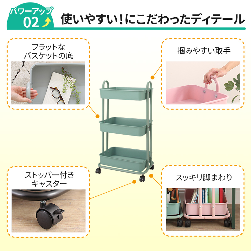 キッチンワゴン 収納ボックス ランドセルラック...の詳細画像3