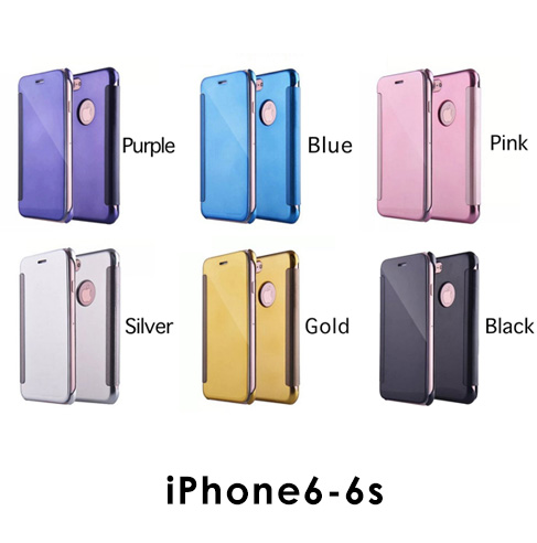 スマホケース ミラー ミラー機能付 鏡面加工 ディスプレイON時には画面