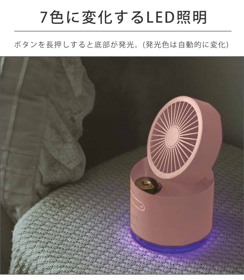 パーソナルミストファン 加湿器とファンがセット 卓上扇風機 usb