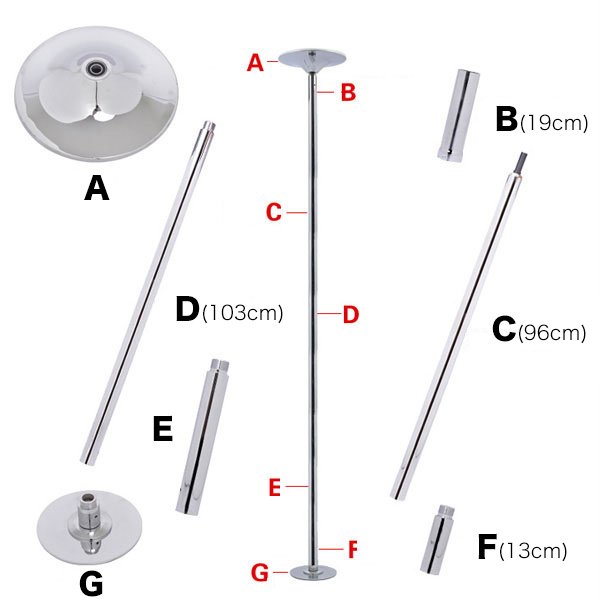送料無料 ポールダンス用ポール ポールダンス 練習用 安全設計 スタティック スピニング ポール ポールダンサー トレーニング ダイエット : 1311