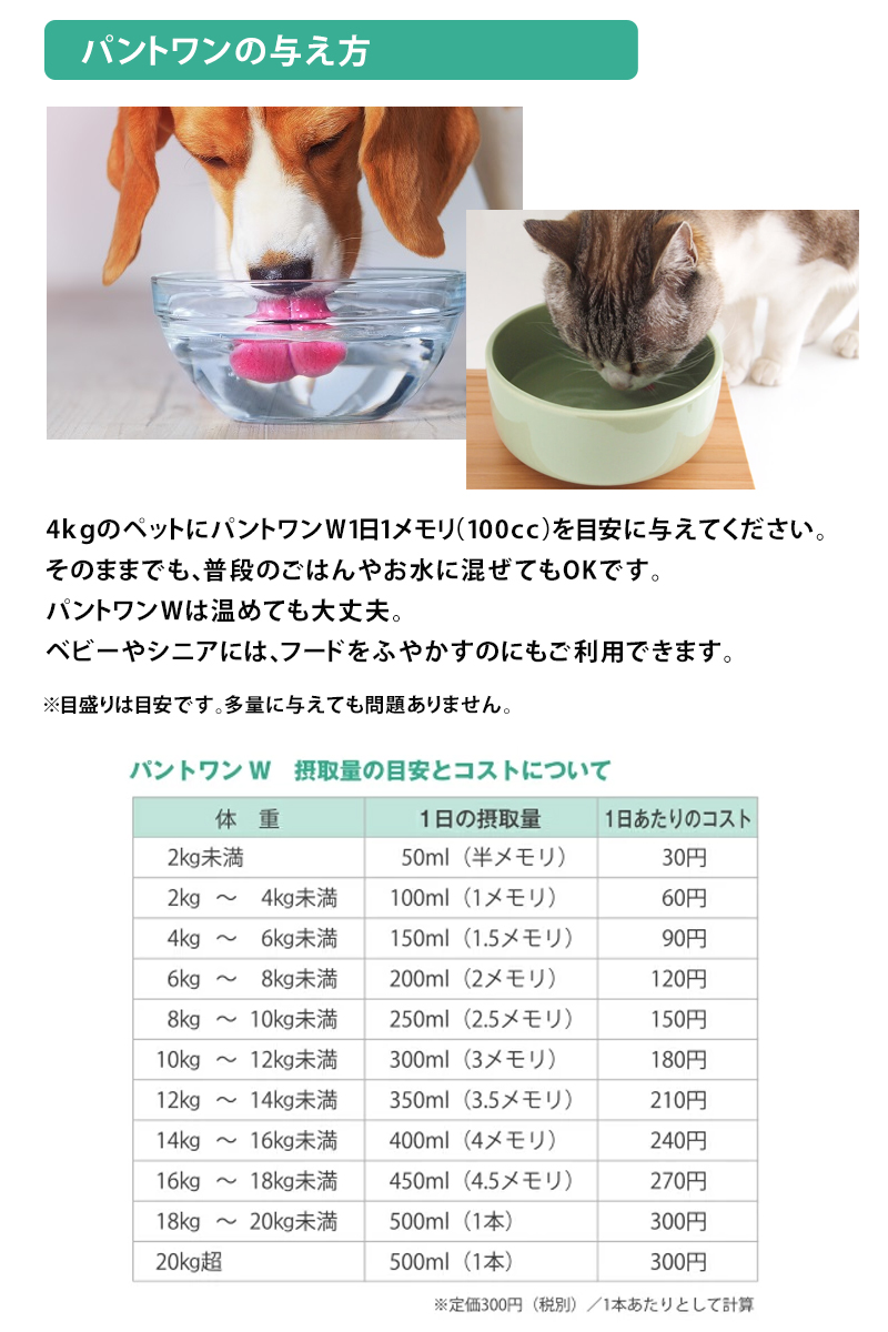 お水のサプリ　PETWATER　パントワンＷ(小型犬・猫用) 500mlx12本　ペット用、飲料水　サプリ　ペットウォーターパントワン 送料無料 即納｜kp501no2｜10