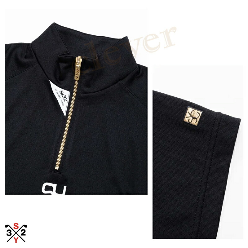 【SY32】レディース 半袖 モックネック M 新品 ゴルフ SY32 ゴルフ レディース ハーフジップモックネック シャツハーフ