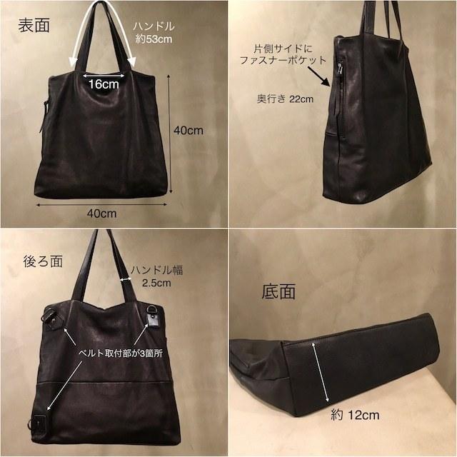 Less／レスデザイン〕-Less オイルレザー・牛革製 大き目サイズ