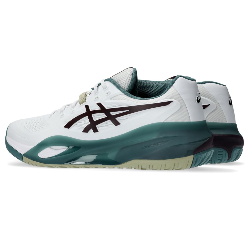 ASICS テニスシューズ ホワイト/グリーン　GEL-RESOLUTION X asics gel-resolution x white saxon green（テニスシューズ）｜テニス