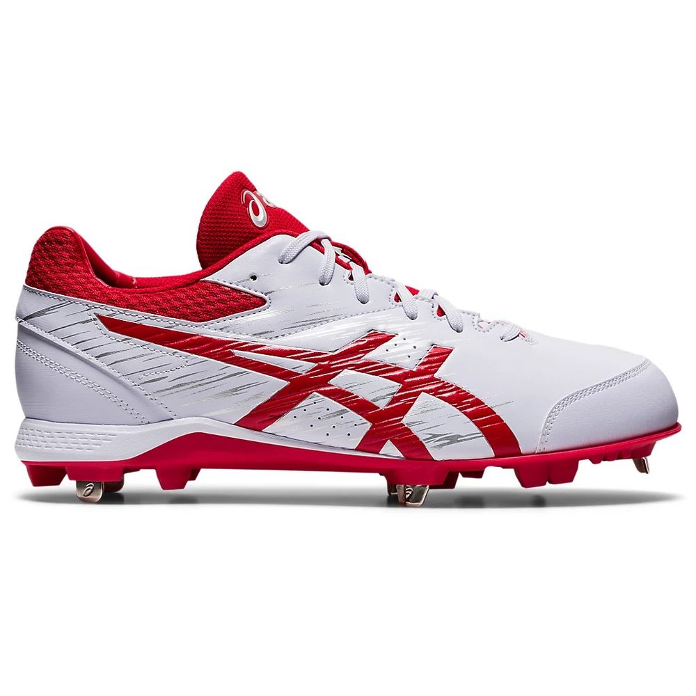 asics オーダースパイクシューズ レッド ベルクロ ASICS 野球 スパイク（着脱タイプ：ベルクロ、マジックテープ