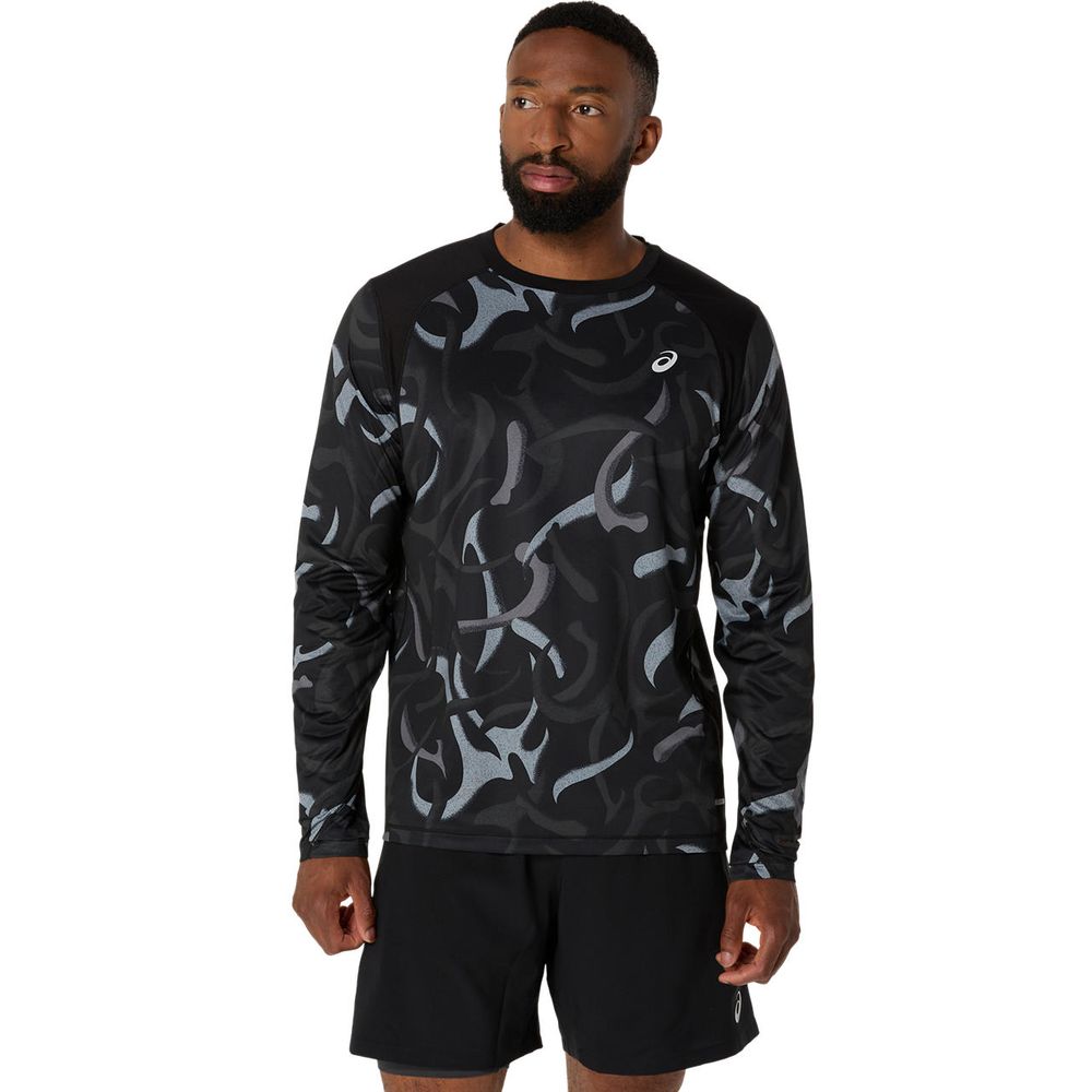 アシックス asics ランニングウェア メンズ   ROADグラフィック長袖シャツ 2011D099-001 2025SS | ASICS