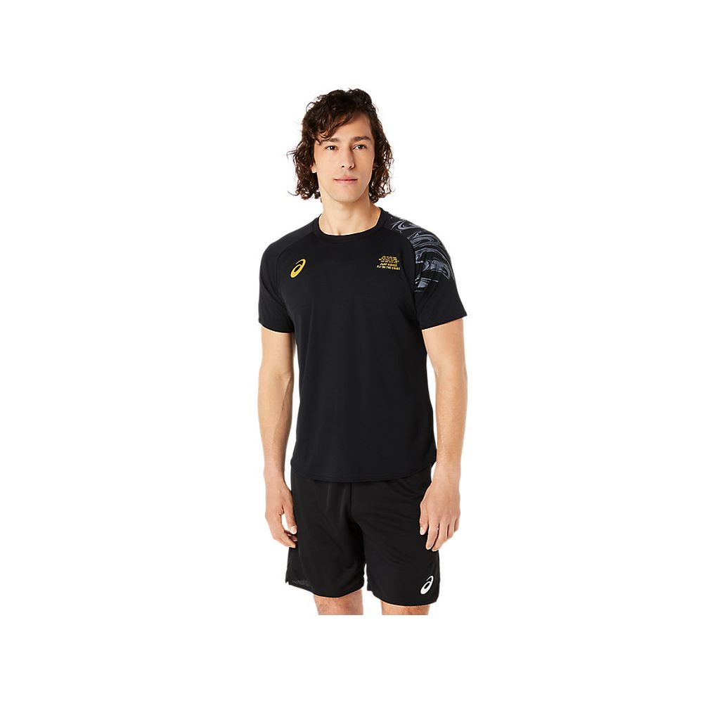 アシックス asics バレーボールウェア メンズ ＤＲＹ ＰＲＩＮＴ ＳＳ Ｔ ＳＨＩＲＴ Tシャ...