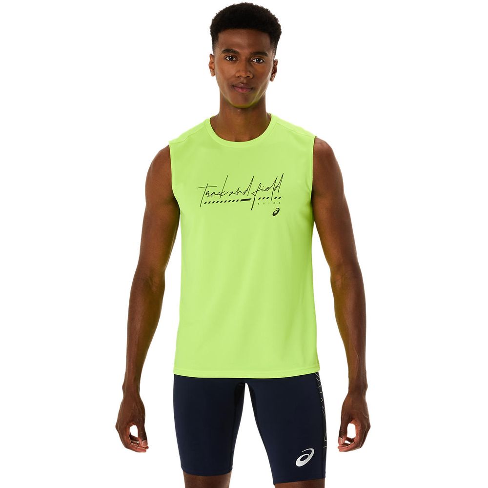 アシックス asics 陸上ウェア メンズ   トラックプラクティスグラフィックノースリーブシャツ 2091A743-751 2025SS