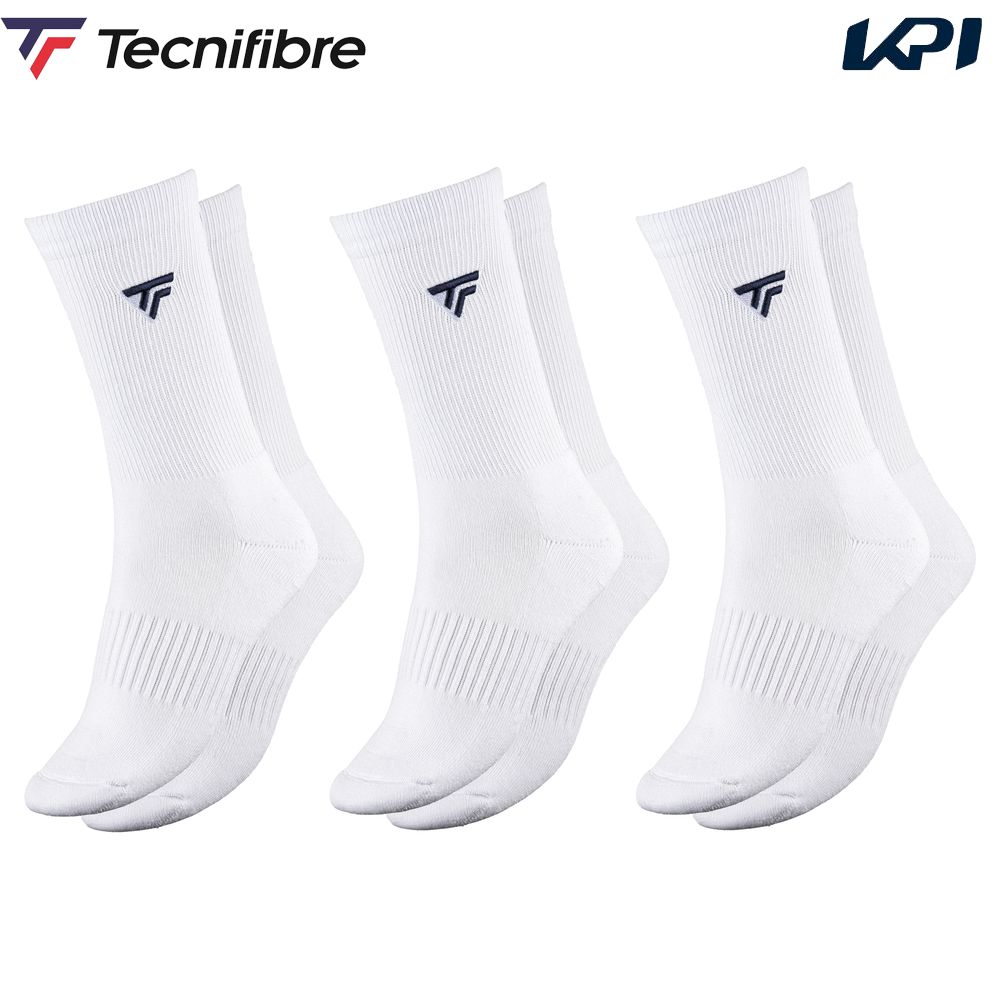 テクニファイバー Tecnifibre テニスウェア メンズ   Tecnifibre Textile  CLASSIC SOCKS X3 WHITE  クラシック ソックス 3足セット 24CLASWH 2026SS