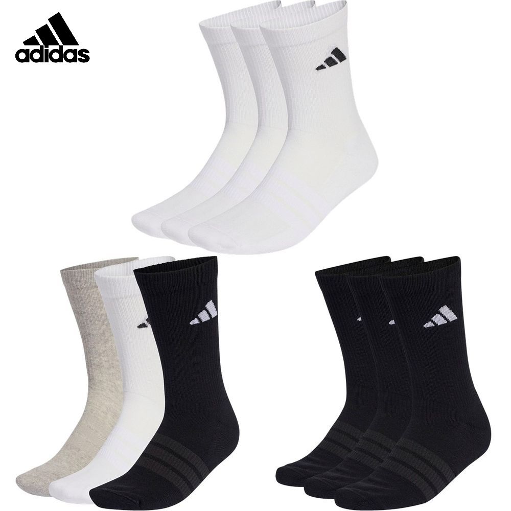 アディダス adidas マルチSPアクセサリー ユニセックス   クッション スポーツウェア クルーソックス 3足パック ADJ-D5273